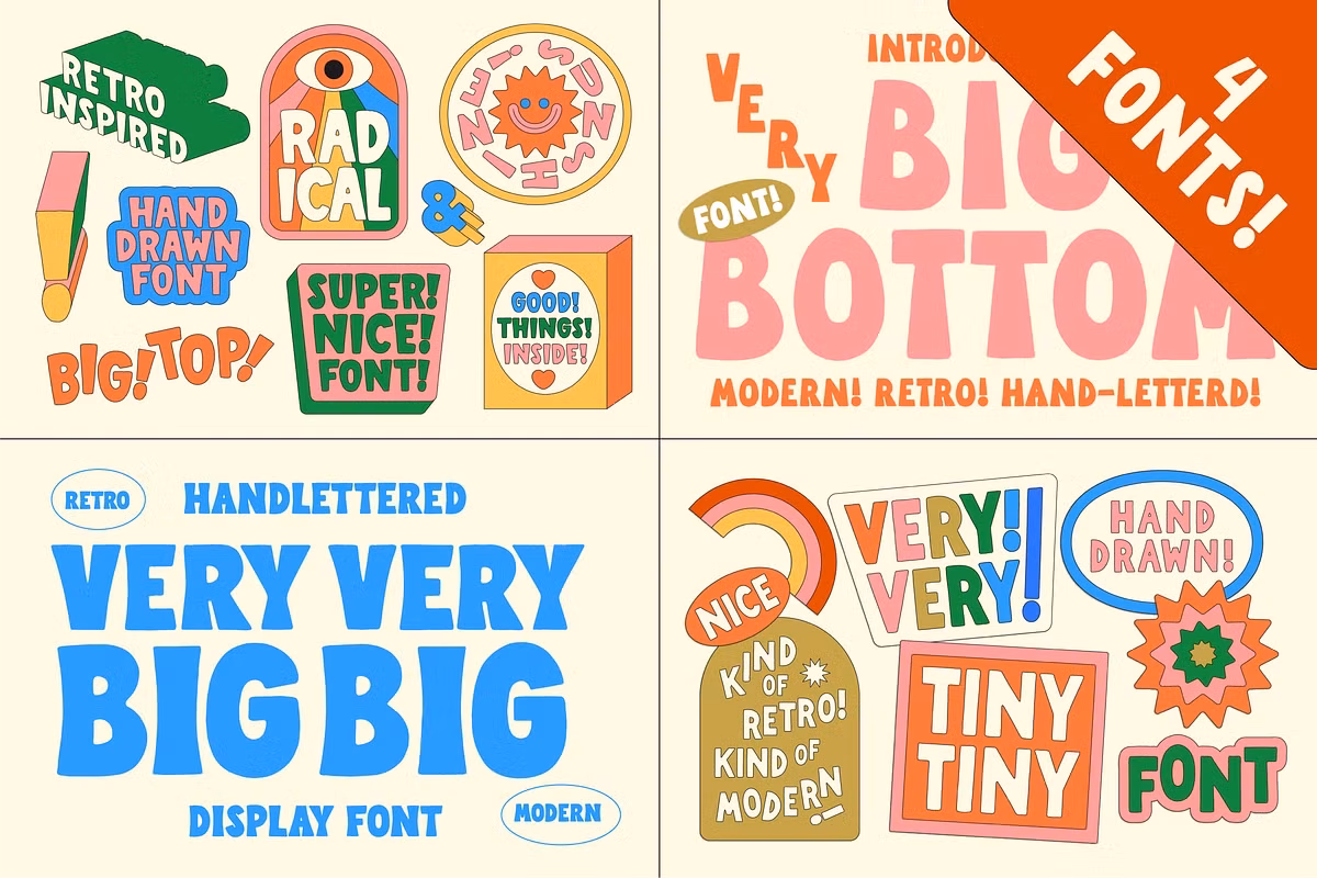 4 Hand Drawn Fonts! VeryVery! Retro! Free Download Free Download 4 Hand Drawn Fonts! VeryVery! Retro! Free Download Free Download