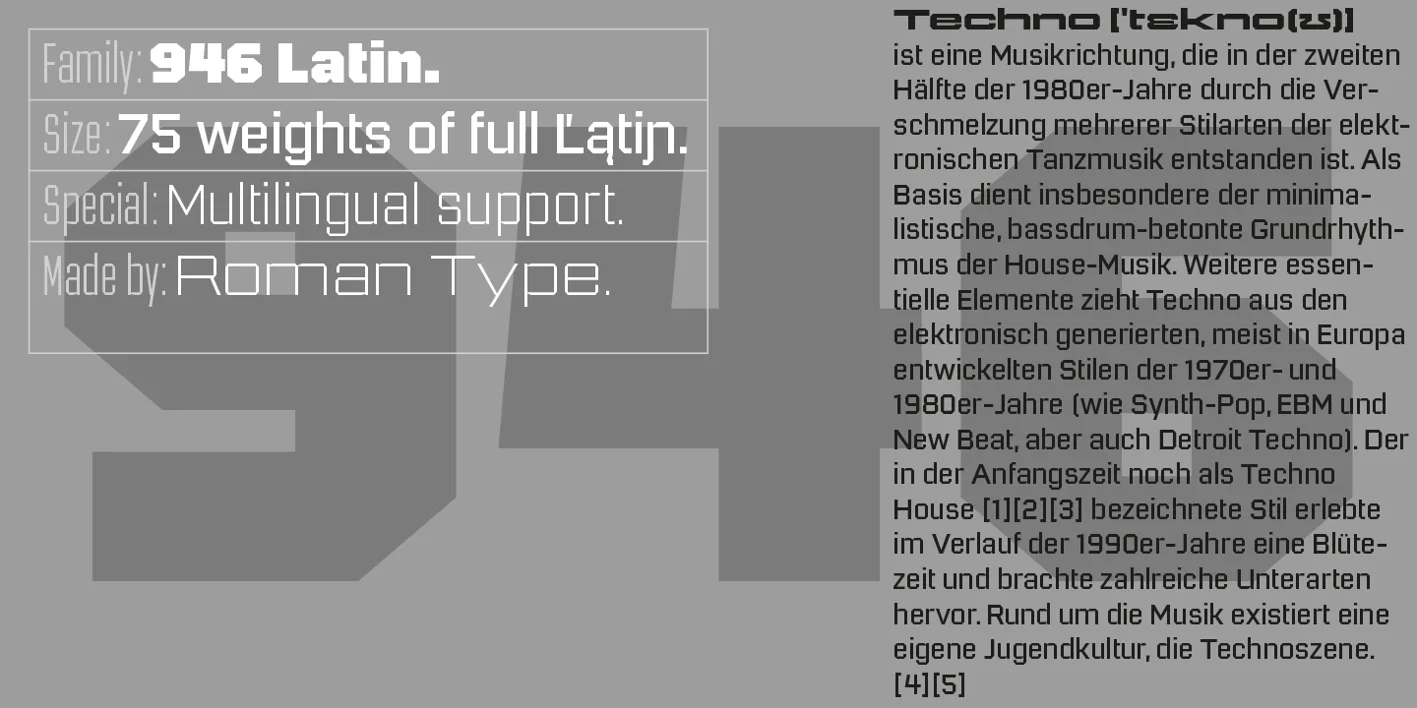 946 Latin Font