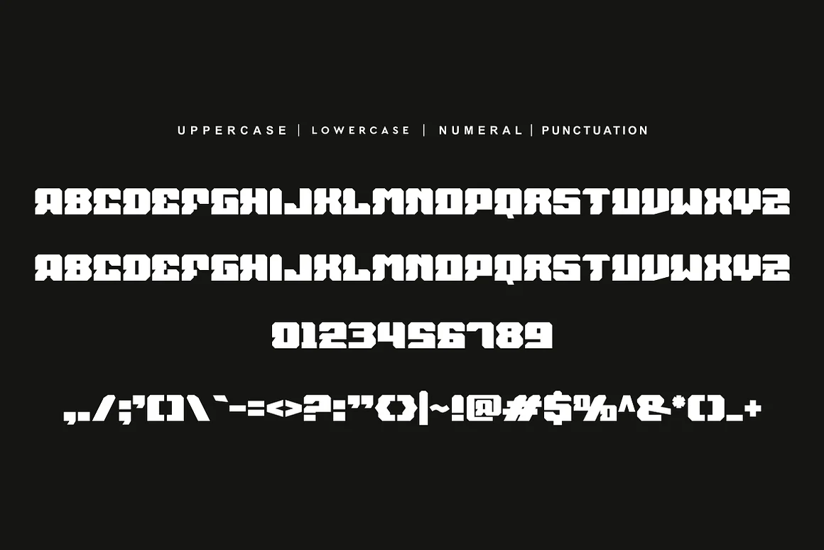 Biker Glova Blocky & Automobile Font