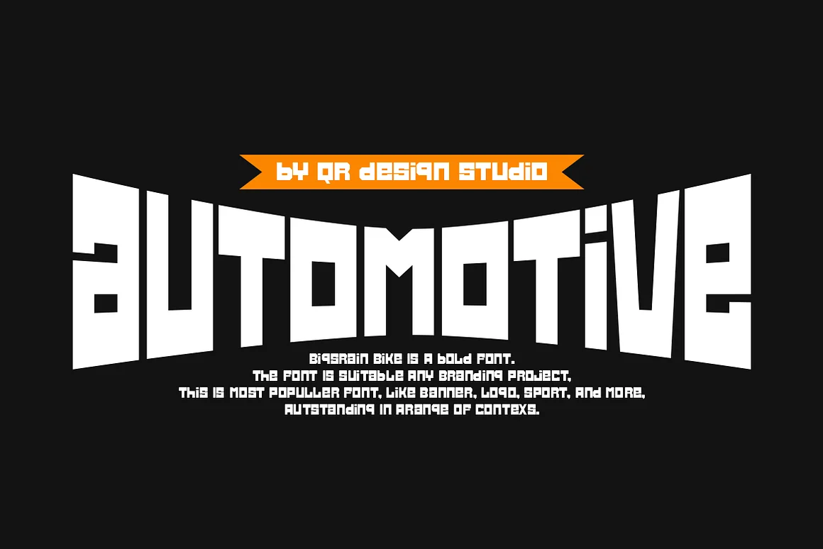 Bigsrain Bike - Blocky & Automotive Font