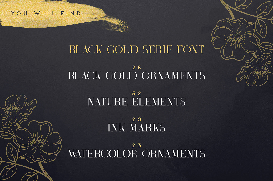 Black Gold Serif Typeface Font Free Download Black Gold Serif Typeface Font Free Download