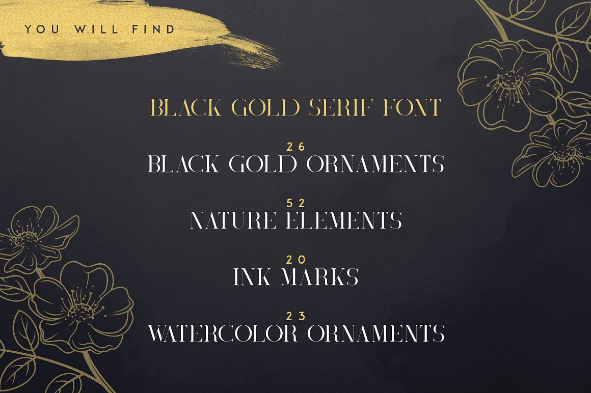 Black Gold Serif Typeface Font Free Download Free Download