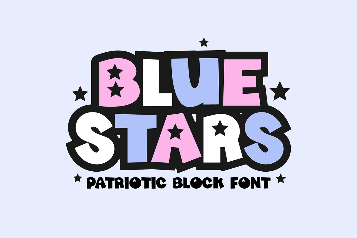 BLUE STARS 4th of July Star Font Free Download Free Download