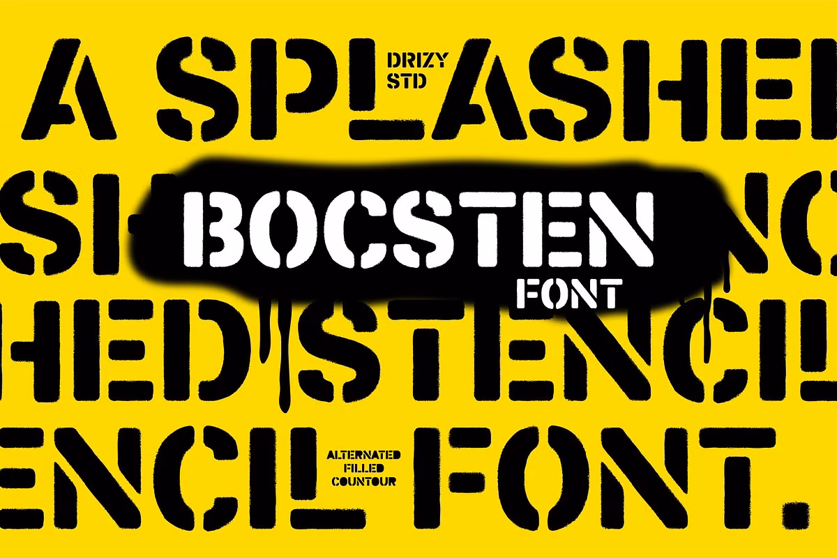 Bocsten – Splashed Stencil Font Free Download Free Download Bocsten – Splashed Stencil Font Free Download Free Download