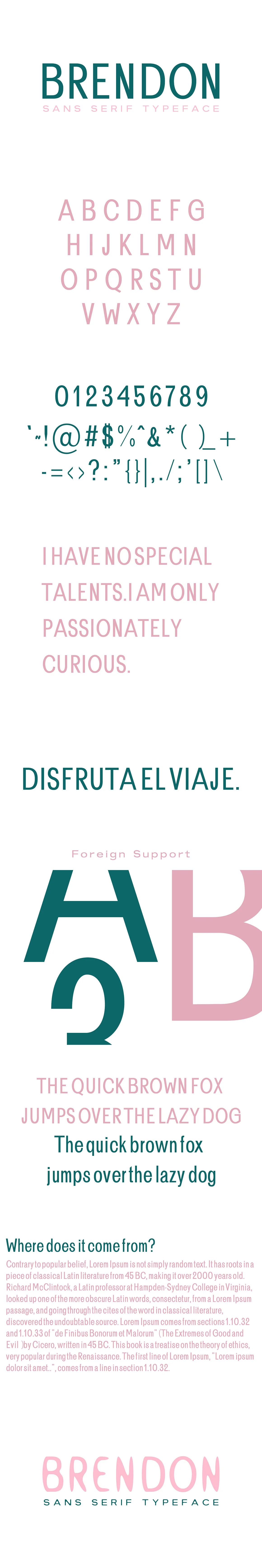 Brendon Sans Serif Typeface