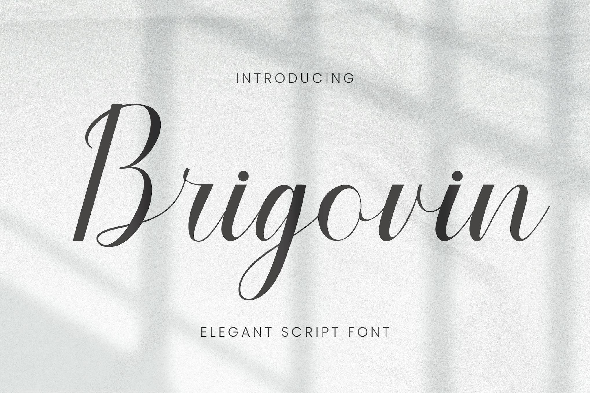 Brigovin - Luxury Script Font Free Download Brigovin - Luxury Script Font Free Download