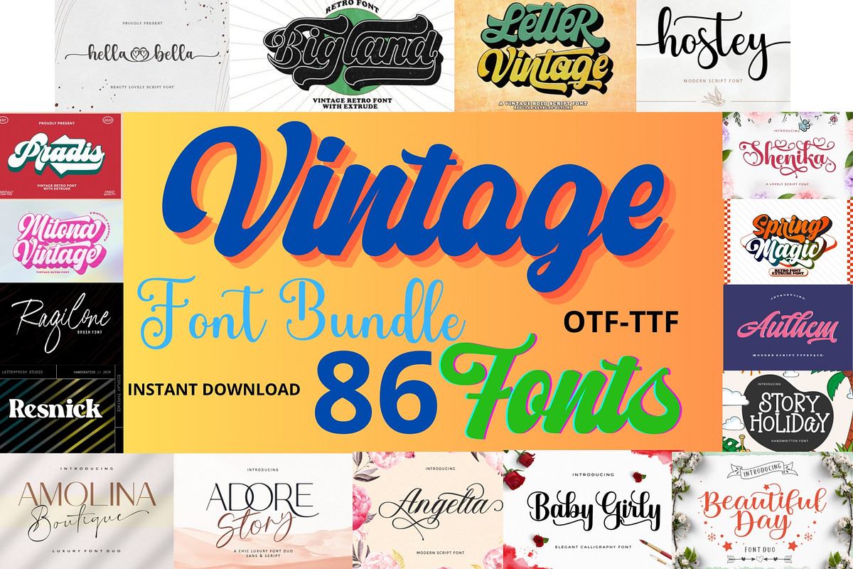 Bundle 86 Fonts - Vintage Font Free Download Free Download Bundle 86 Fonts - Vintage Font Free Download Free Download