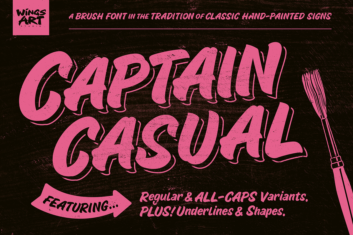 Captain Casual - A Sign Painter Font Free Download Free Download Captain Casual - A Sign Painter Font Free Download Free Download