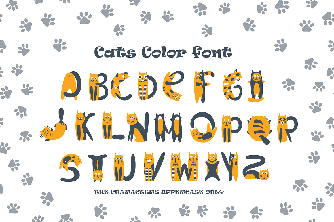 Cats Cute OTF Color Font Free Download Cats Cute OTF Color Font Free Download