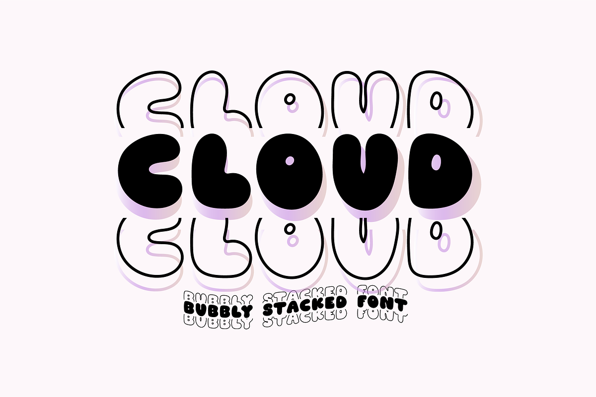 CLOUD STACKED Retro Bubbly Font Free Download Free Download CLOUD STACKED Retro Bubbly Font Free Download Free Download