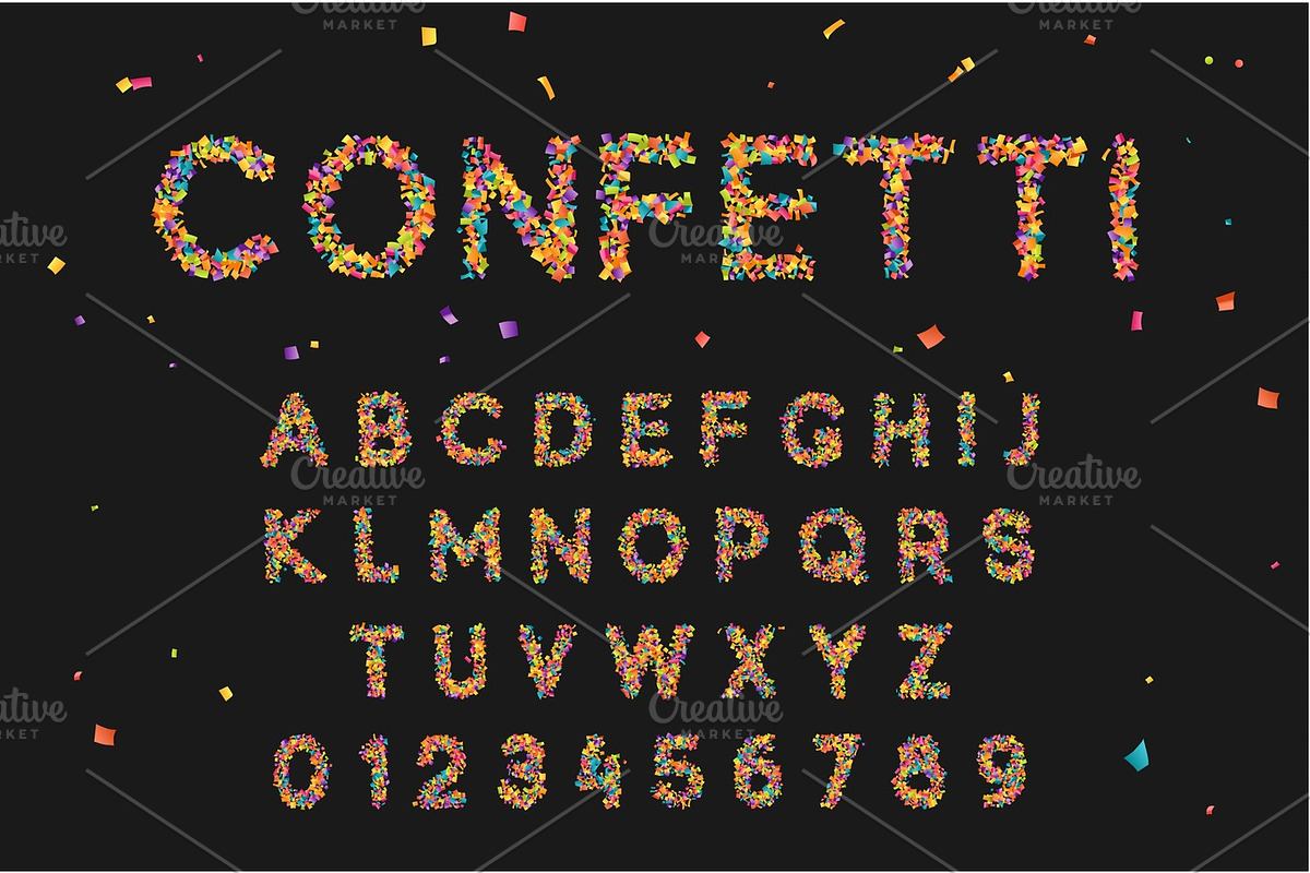 Colorful font from confetti Free Download Free Download Colorful font from confetti Free Download Free Download