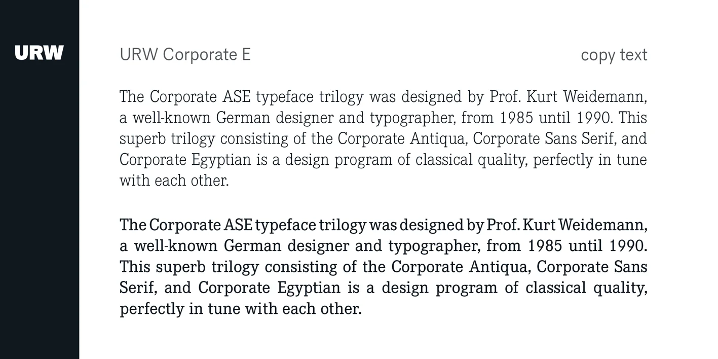 Corporate E Font