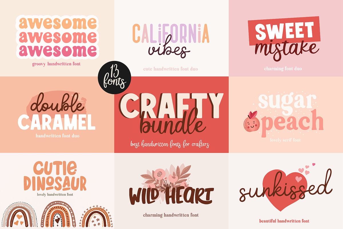 Crafty Bundle - 13 Handwritten Fonts Free Download Free Download Crafty Bundle - 13 Handwritten Fonts Free Download Free Download