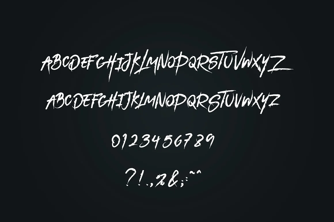 Dark Heart Brush Font + Extras