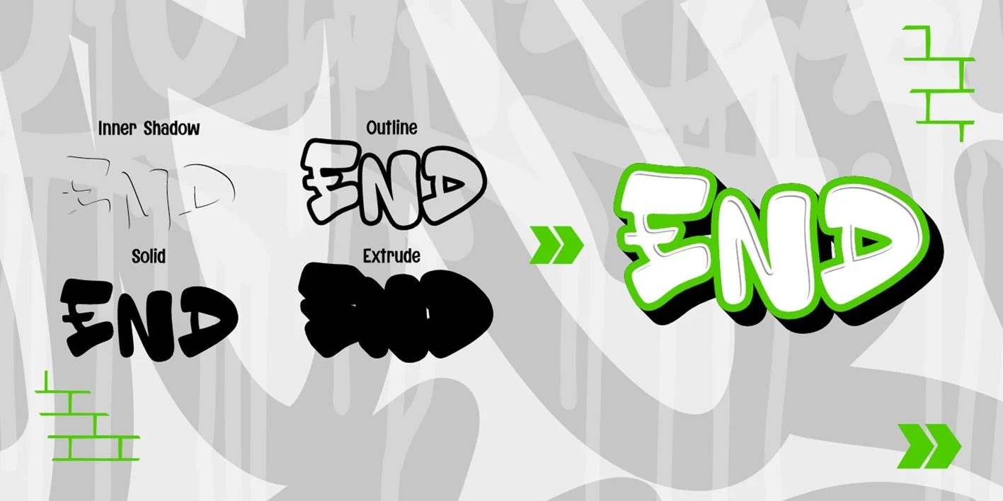 Endless Fusion 3d Graffiti Font