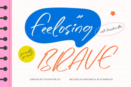 Feelosing Brave – Note Handwritten Font