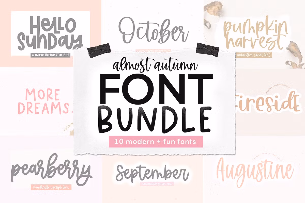 Font Bundle - Almost Autumn Free Download Free Download