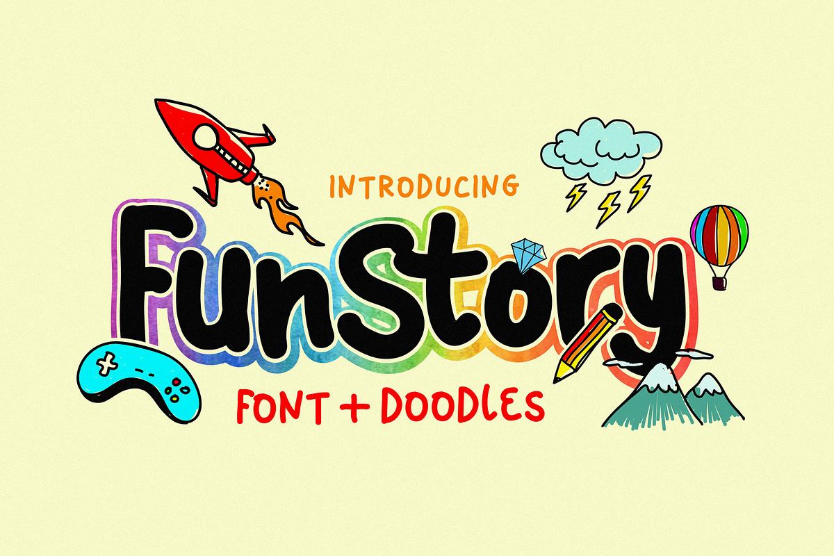 Fun Story Font + 60 Illustration Free Download Free Download Fun Story Font + 60 Illustration Free Download Free Download