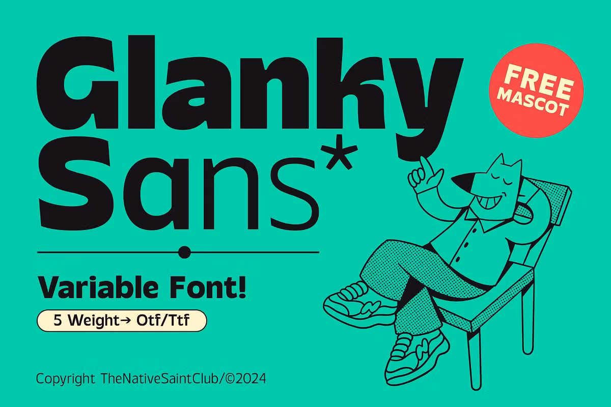 Glanky Sans - Variable Fonts Free Download Free Download