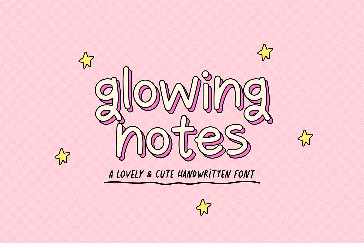 GLOWING NOTES | CUTE FONT Free Download Free Download GLOWING NOTES | CUTE FONT Free Download Free Download