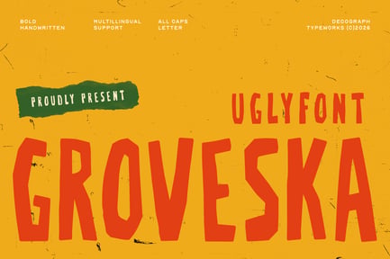 Groveska – Ugly Handwritten Display Font