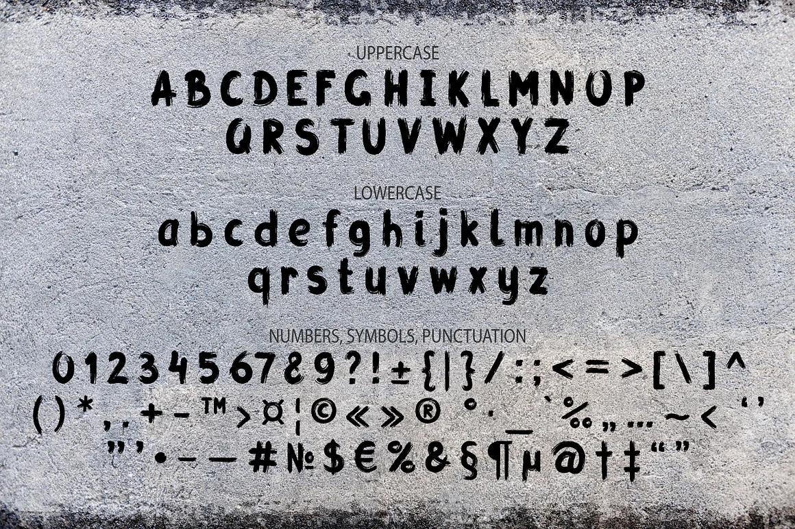 Grunge Latin and Cyrillic Brush Font