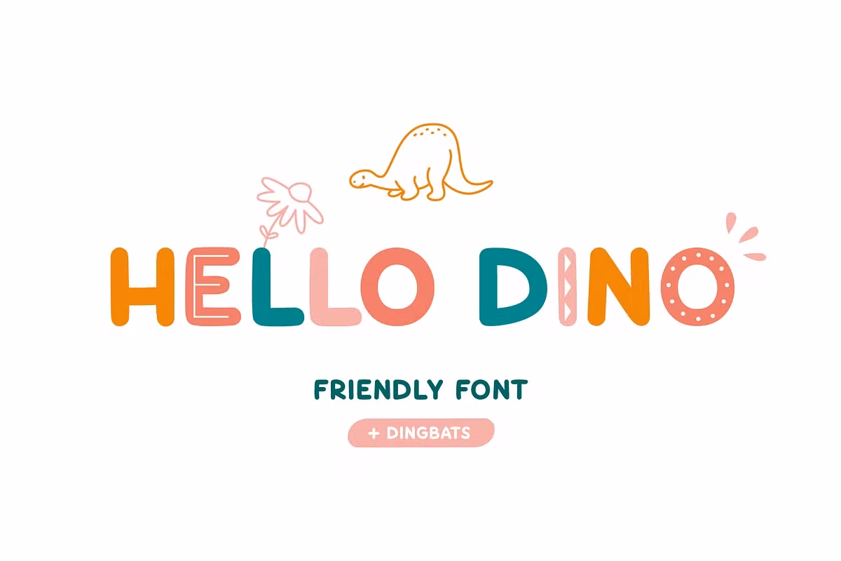 Hello Dino | Friendly font Free Download Free Download
