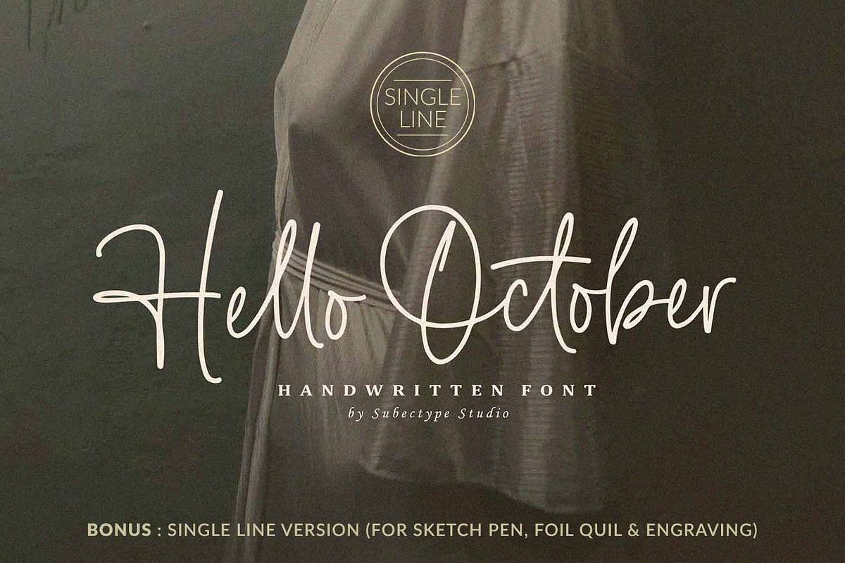Hello October - Single Line font Free Download Free Download