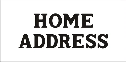 Home Address JNL Font
