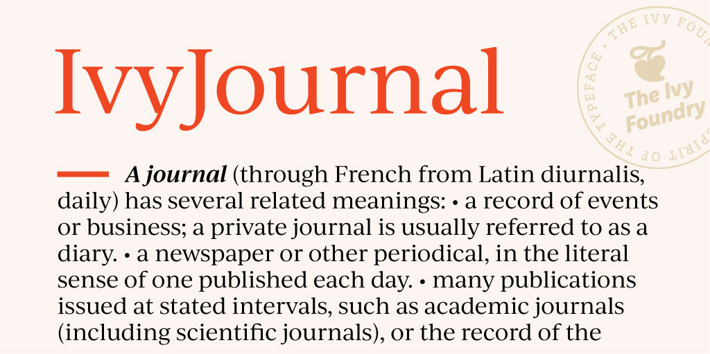 Ivy Journal Font Free Download Ivy Journal Font Free Download