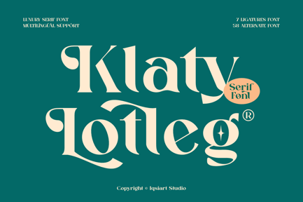 Klaty Lotleg – Modern Brand Serif Font