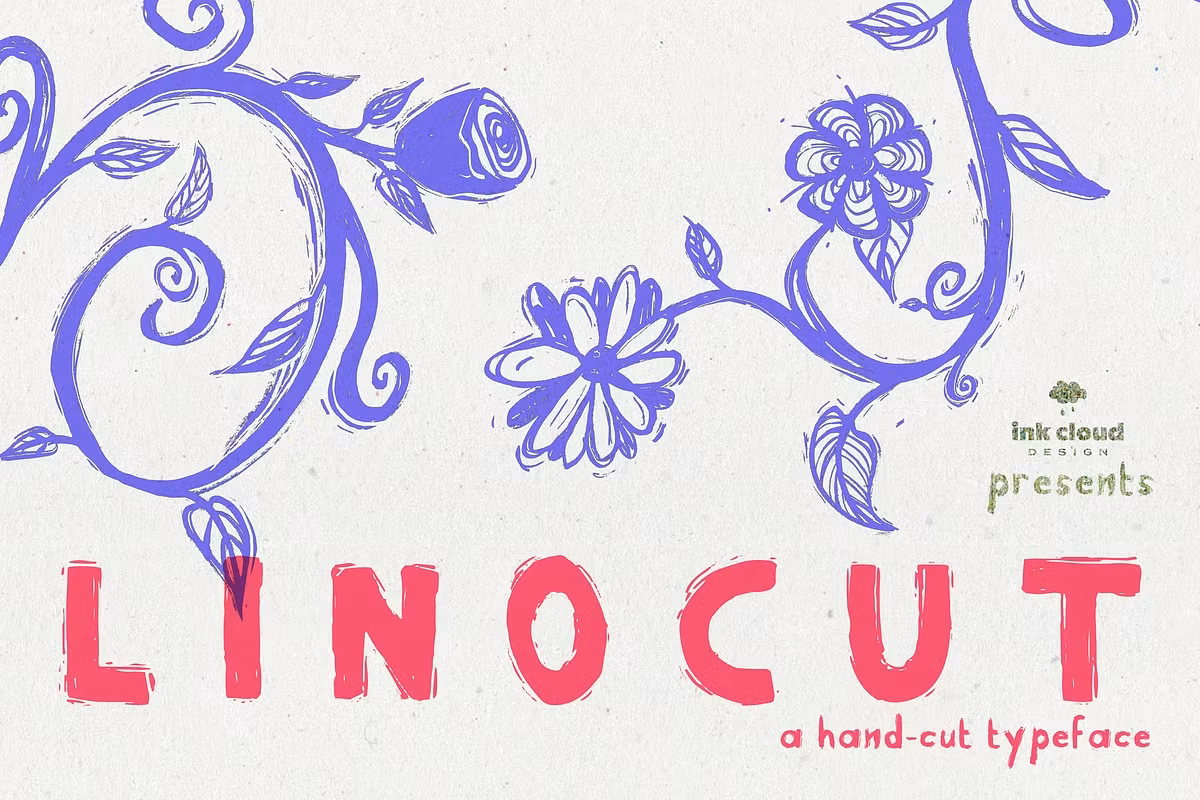 Linocut Handmade Script Font Kid Free Download Free Download Linocut Handmade Script Font Kid Free Download Free Download