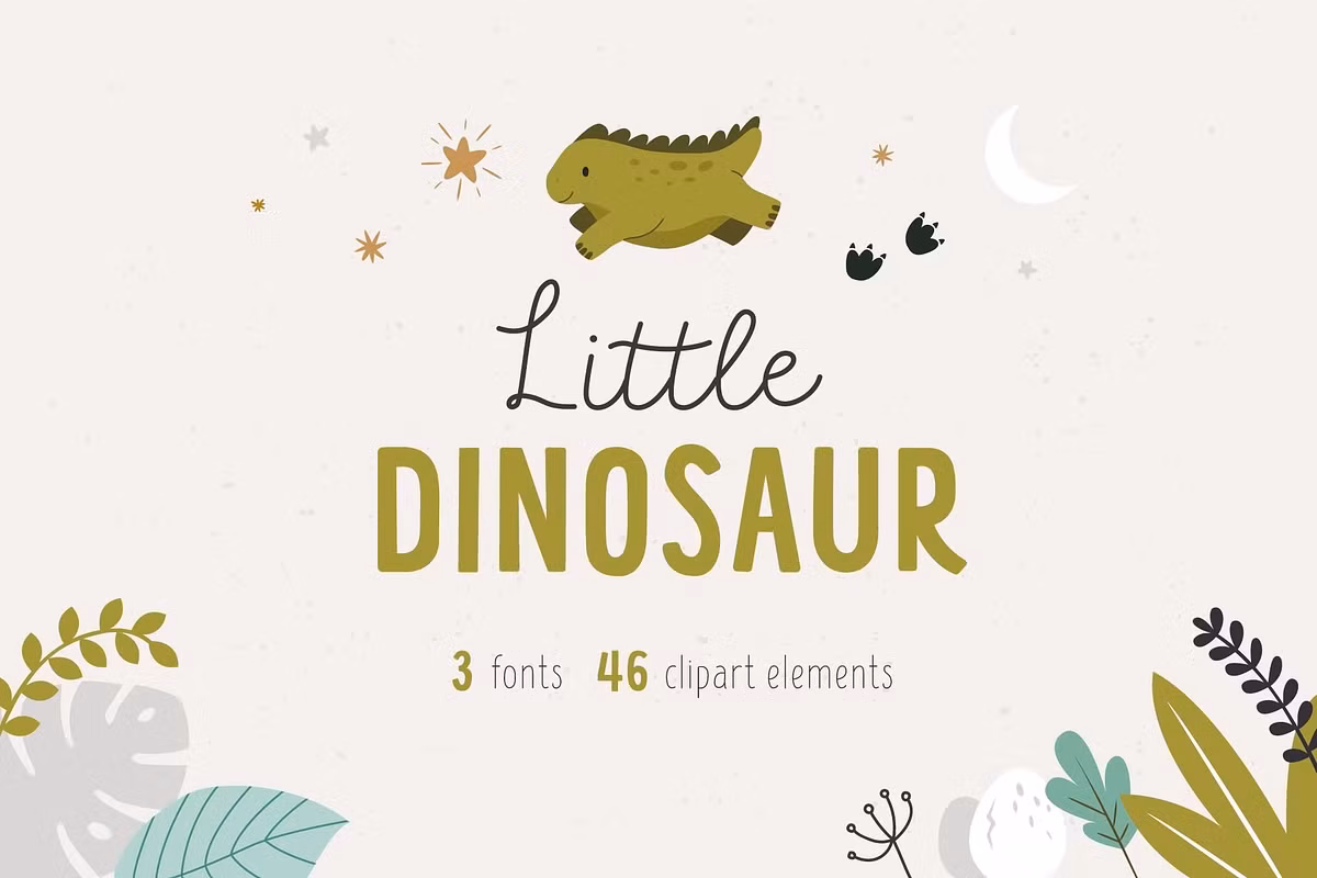 Little dinosaur | Cute Font Free Download Free Download