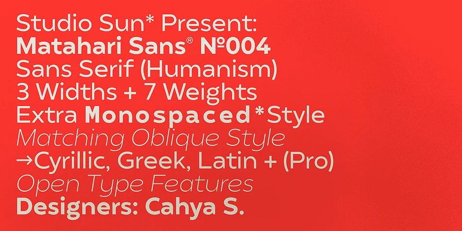 Matahari Sans Font