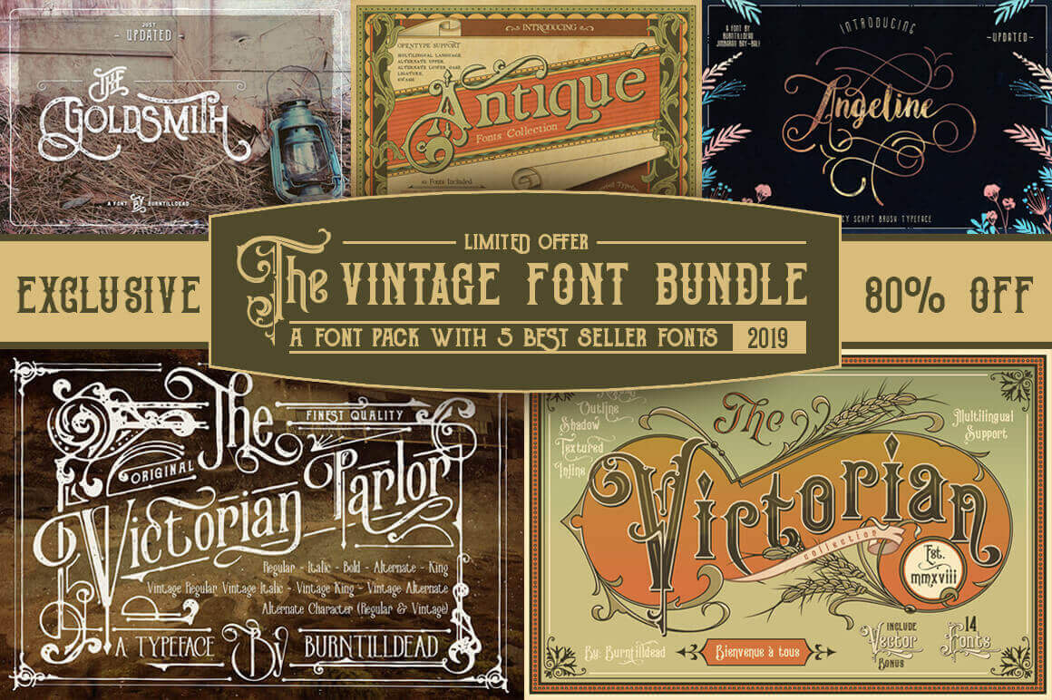 MightyDeals 5 Popular Vintage Font Families Free Download MightyDeals 5 Popular Vintage Font Families Free Download