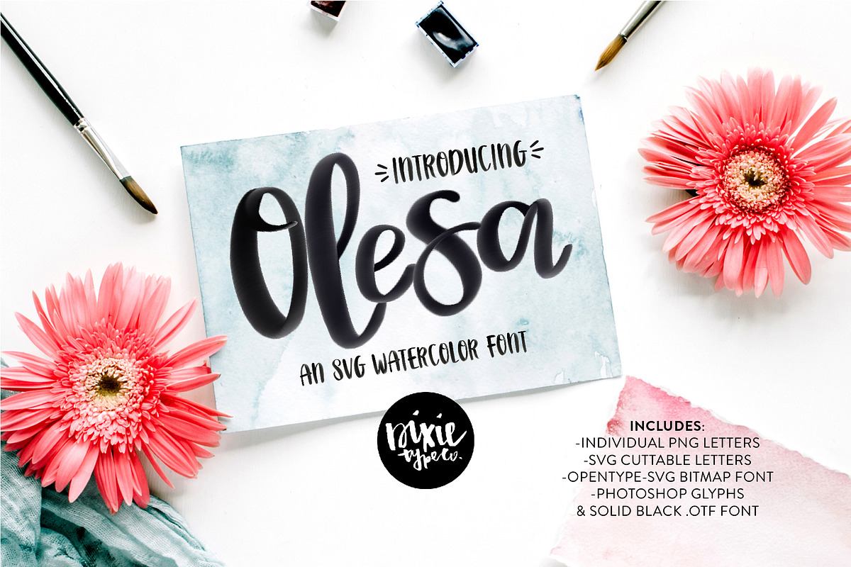 Olesa Watercolor OpenType SVG Font Free Download Free Download