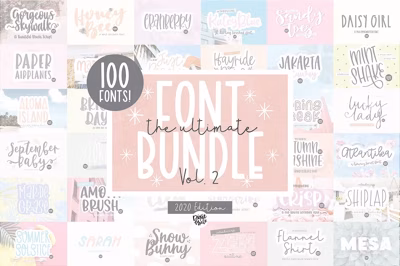 100 FONTS - ULTIMATE Font Bundle Free Download