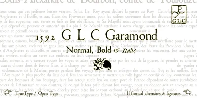 1592 GLC Garamond Font