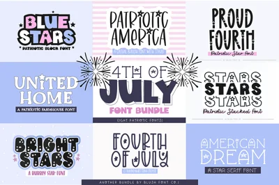 4TH OF JULY Font Bundle