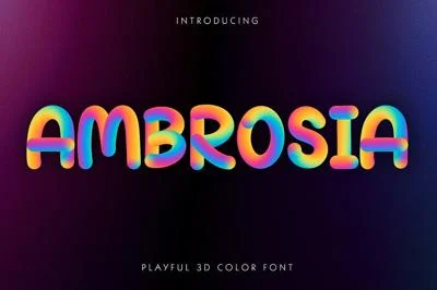 Ambrosia 3D Color OpenType SVG Font