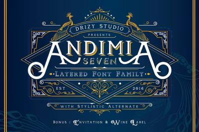 Andimia Layered Fonts Family Free Download