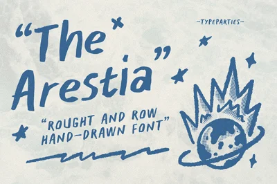 Arestia - rough handwritten font