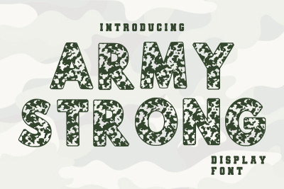 Army Strong Camouflage Display Font