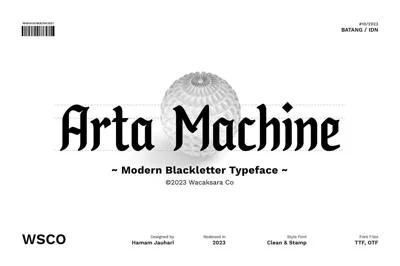 Arta Machine Font