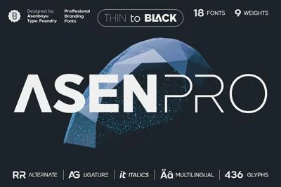 Asen Pro Fonts Family
