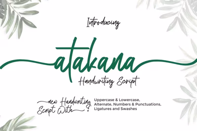 Atakana - Handwriting Script Font Free Download