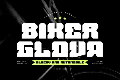 Biker Glova Blocky & Automobile Font