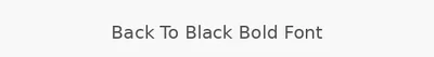 Back To Black Bold Font