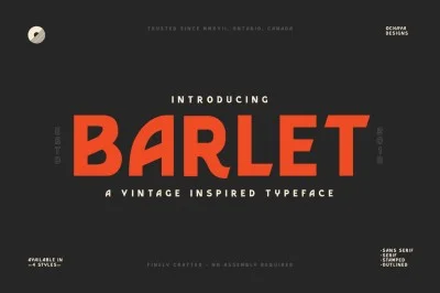 Barlet | Vintage Inspired Font