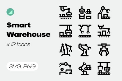Basicons / Line / Smart Warehouse Icons